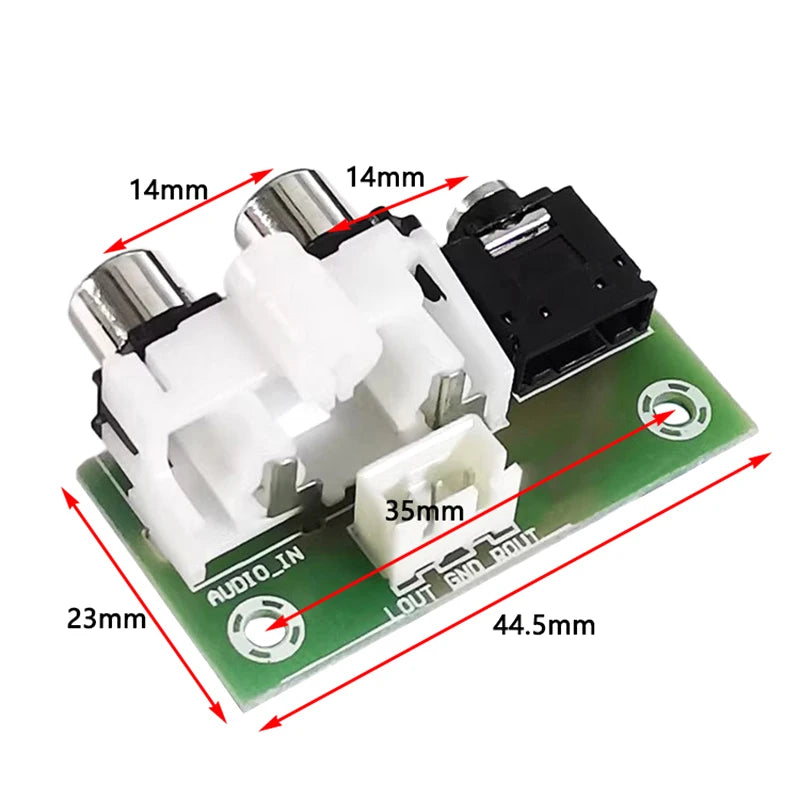 Audio Socket Dual AV Lotus Input XH2 54-3P Output Adapter Small Board Qme ONESIZE