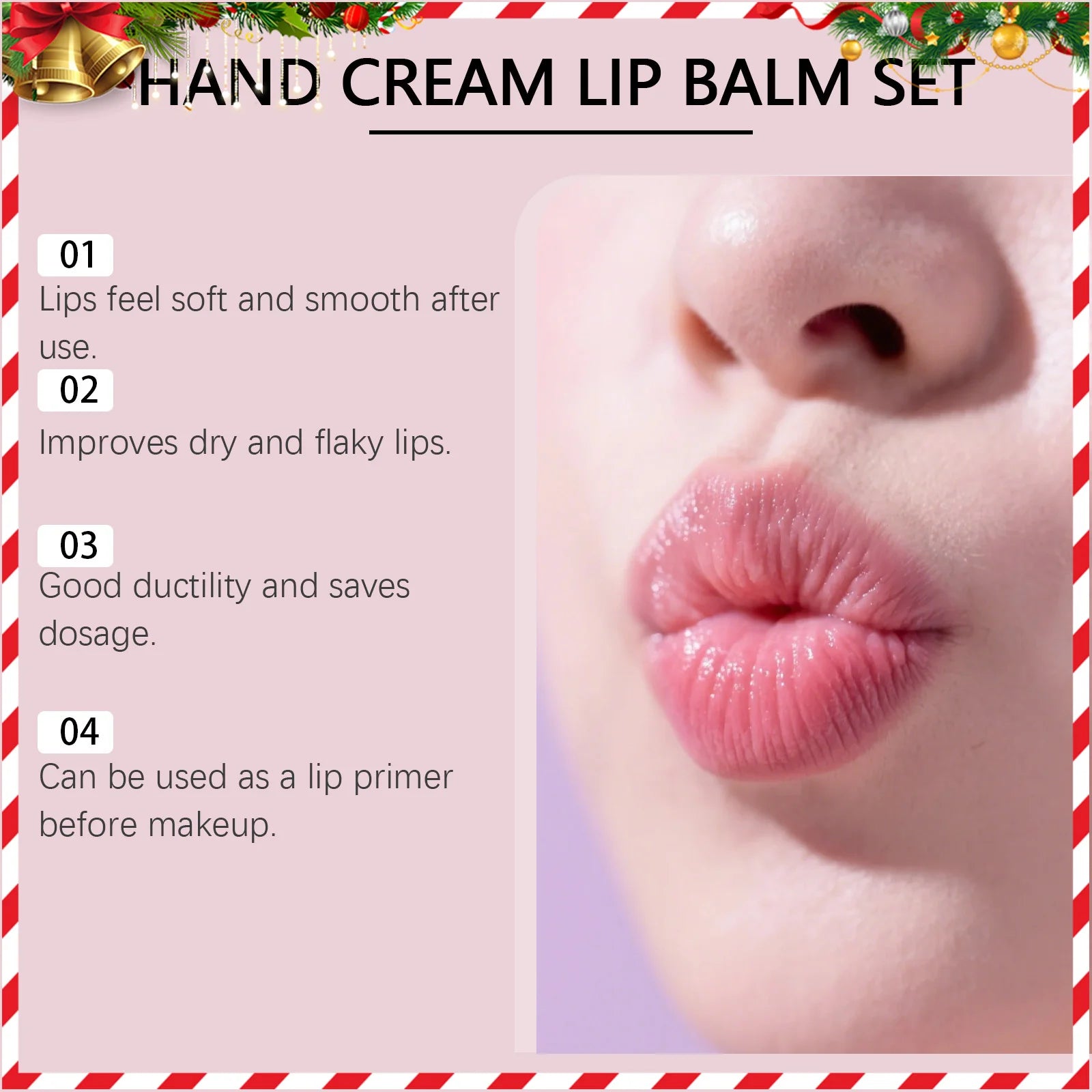 Christmas Hand Cream Lip Balm Set Gift Box Nourishing Moisturizing Anti-dry Cracked Softening Skin Festive Holiday Present Qme