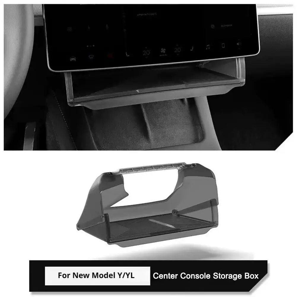 For Tesla Model Y Juniper Model 3 Highland 2025 2026 Under Screen Hidden Storage Box Behind Screen Center Console Organizer Case Qme C