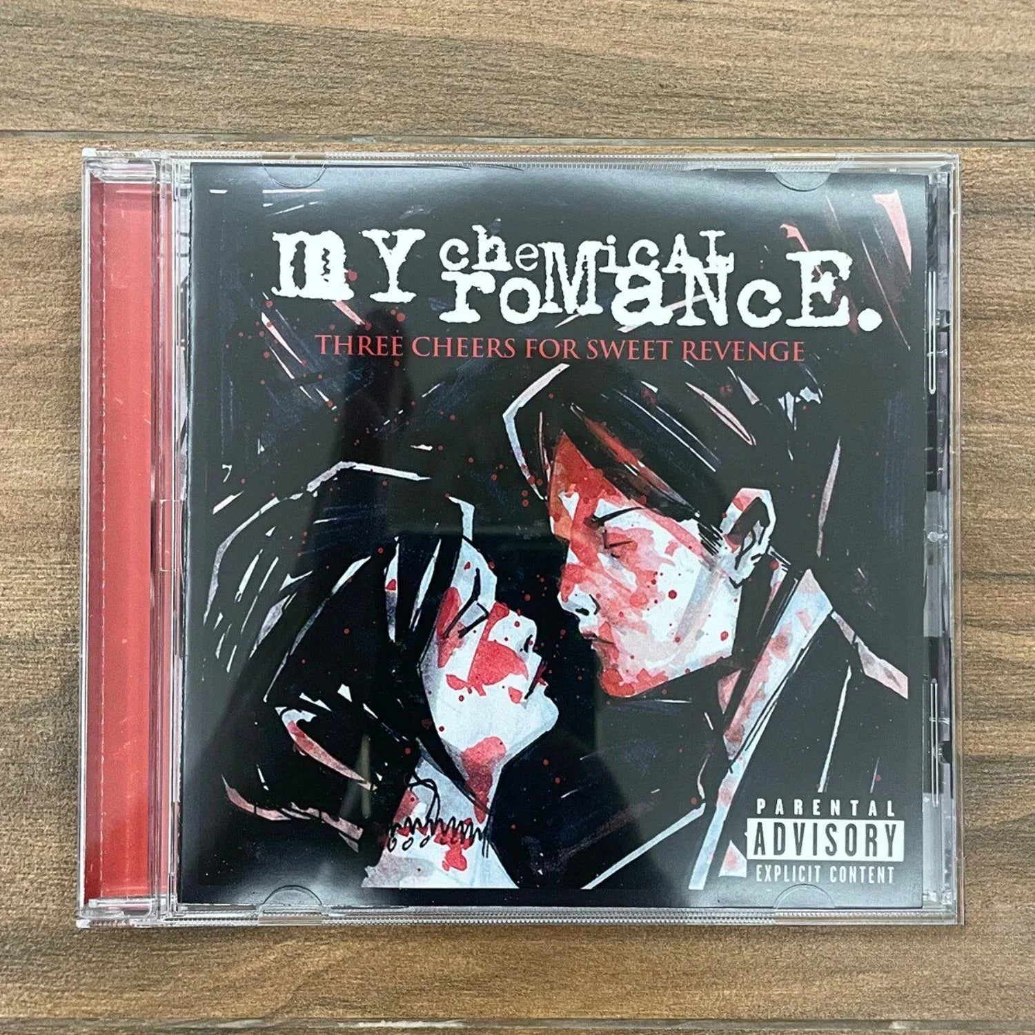 Emo Alternative Rock Band CD Album, Black & Red Graphic Illustration Cover Style, Melodic Punk Tracks for Music Collectors Qme