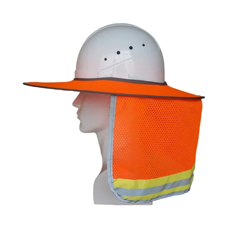Summer Hard Hat Sun Shade, Reflective Protection Helmet Neck Shield for Construction Workers to Prevent Sunburn Qme