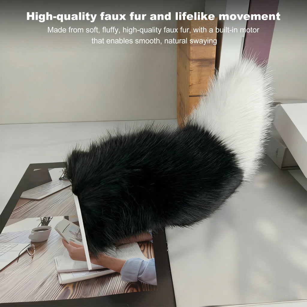 Car Electric Remote Control Tail Moving Shake Wagging Plush Tail Ornament For Auto Motorcycle Decorate Accessories ﻿ Qme
