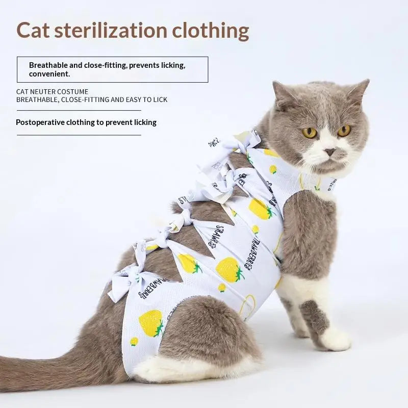 Postoperative Recovery Anti Licking Clothing Adjustable Cat Wound Qme