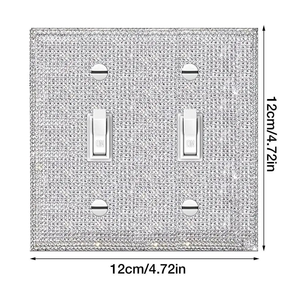 Shiny Wall Plate Cover Rhinestone Outlet Aesthetic Silver Rhinestones Qme B CN