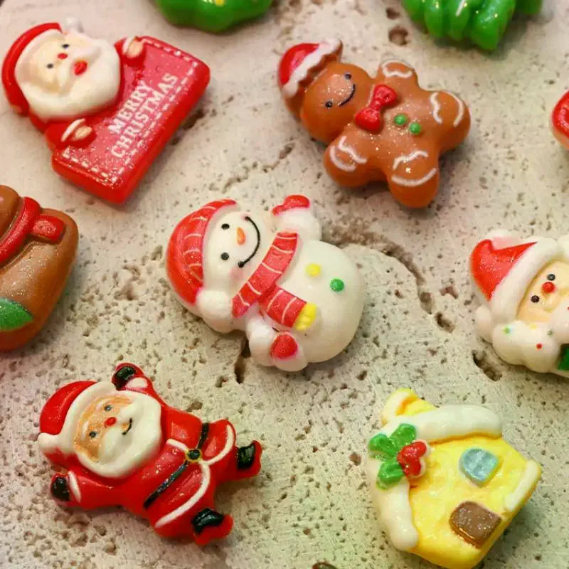 8/9Pcs Resin Christmas Fridge Magnets Cartoon Santa Claus Snowman Christmas Tree Refrigerator Magnet Decorations New Year Gift Qme