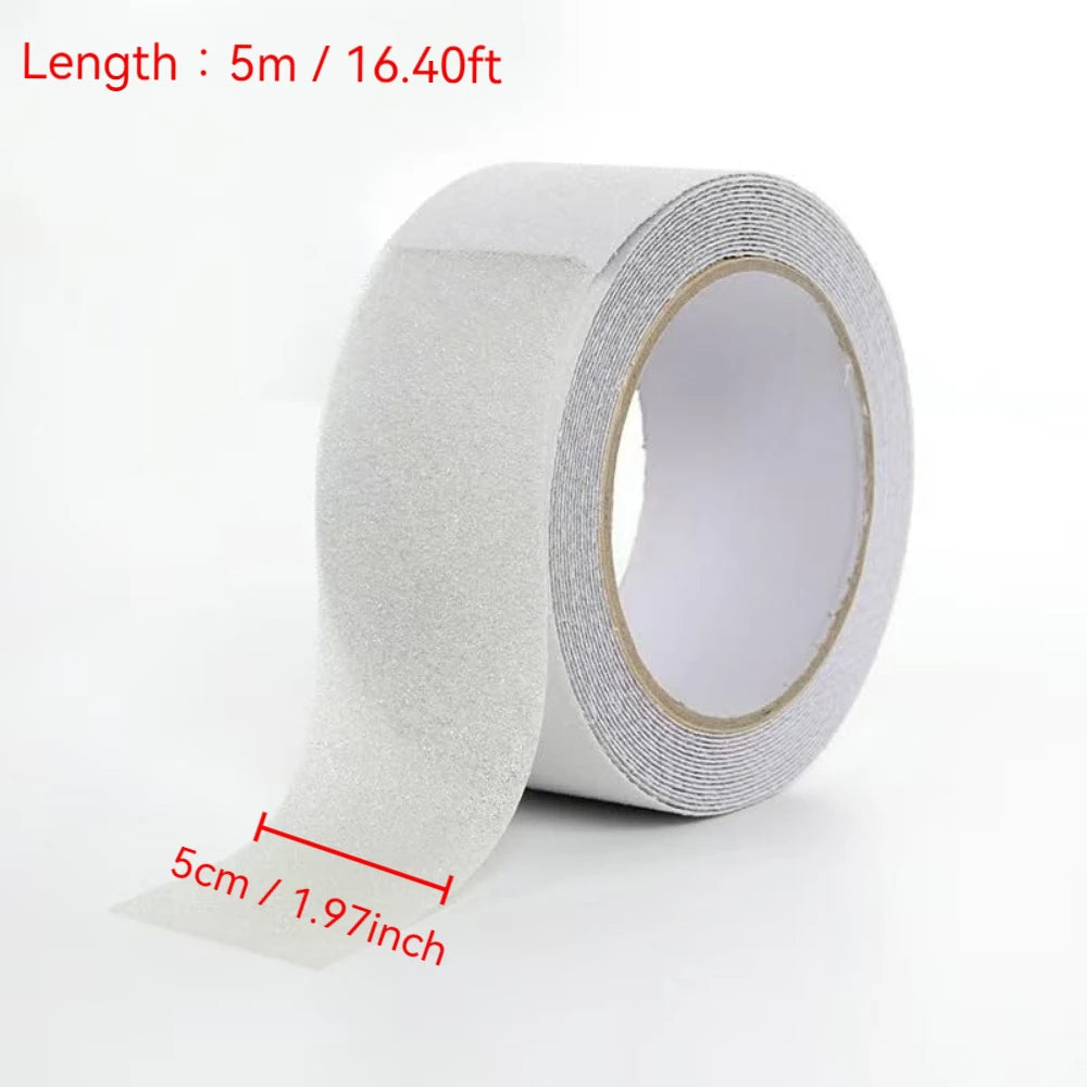 5cmX5m Anti Slip Adhesive Tape Non Skid Traction Strip for Bathroom Bathtub Edge Shower Floor Tile Kitchen Stair Treads Qme Transparent