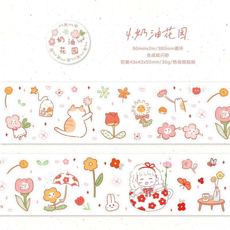 50mm*2m/roll cute masking tape for daily necessities decorative labels stickers diaries scrapbooks photo albums stationery tape Qme D