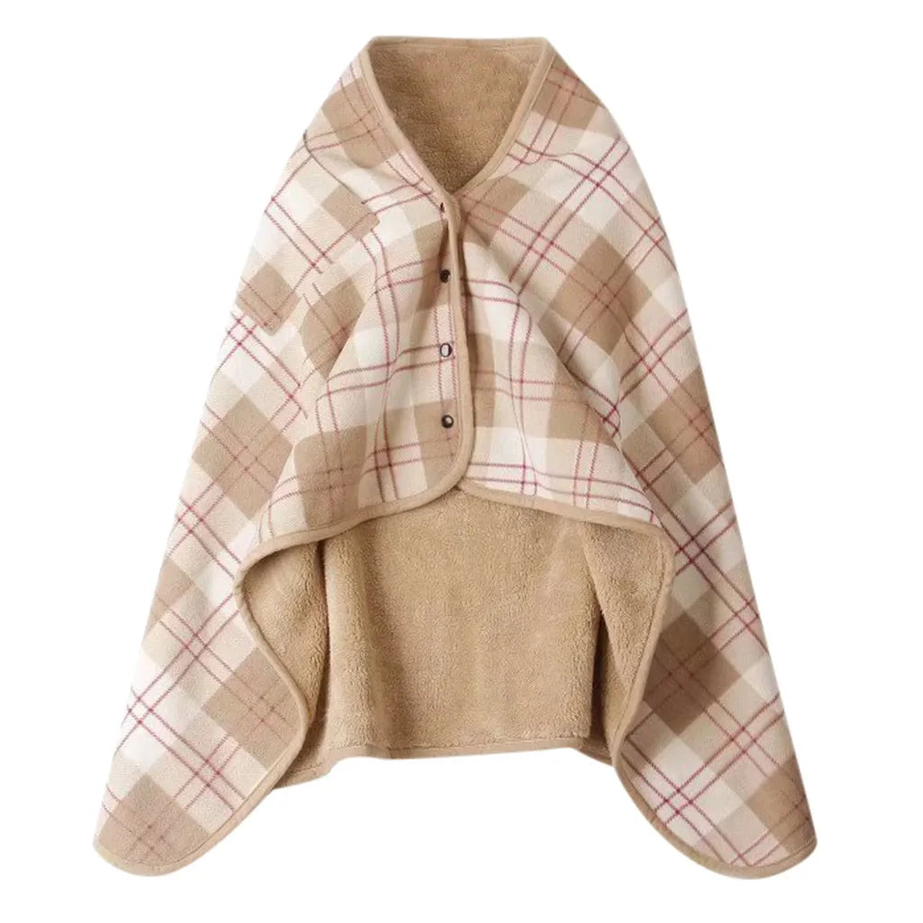 Multifunction Warm Blanket Shawl Plaid Lady Multifunction Wrap Winter Doublelayer Tartan Scarf Home Textiles Minds Blanket Qme F