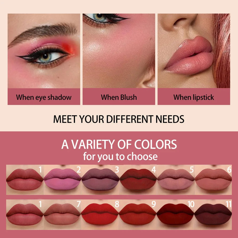 6-Color Matte Liquid Lip Gloss Silky Refined Look That Adheres Qme