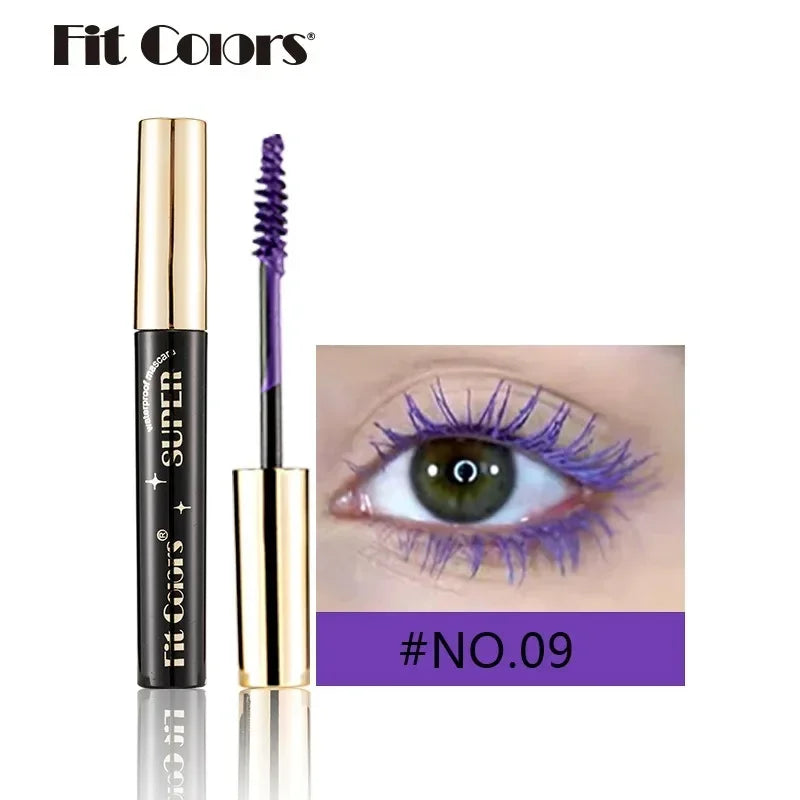 Colored Mascara Makeup 4D Silky Natural Long Eyelashes Mascara Waterproof Long-lasting Extension Thick Lasting Curling Mascara Qme B09