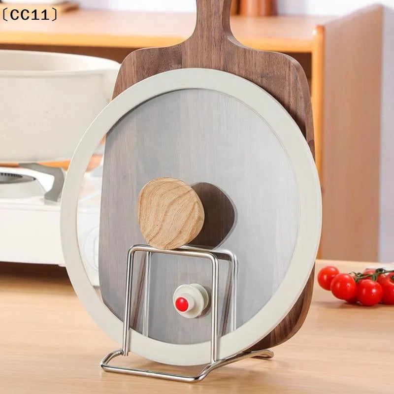 1 3 Space-saving Stainless Steel Pot Lid Cutting Board Organizer Qme