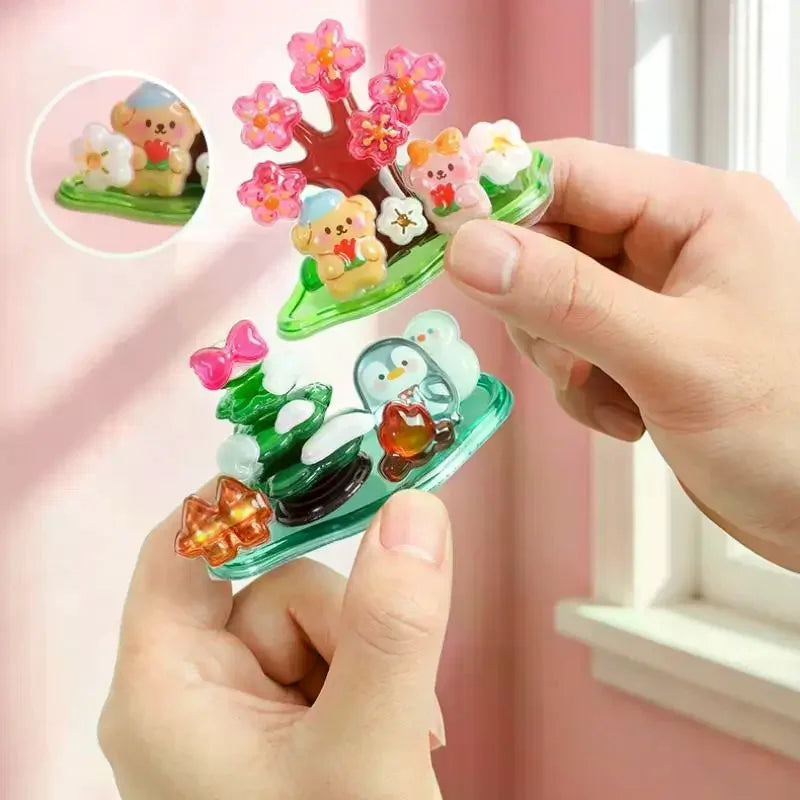 3D Stacked Crystal Stickers Cute Animal Girls Boys Classroom Prizes Qme