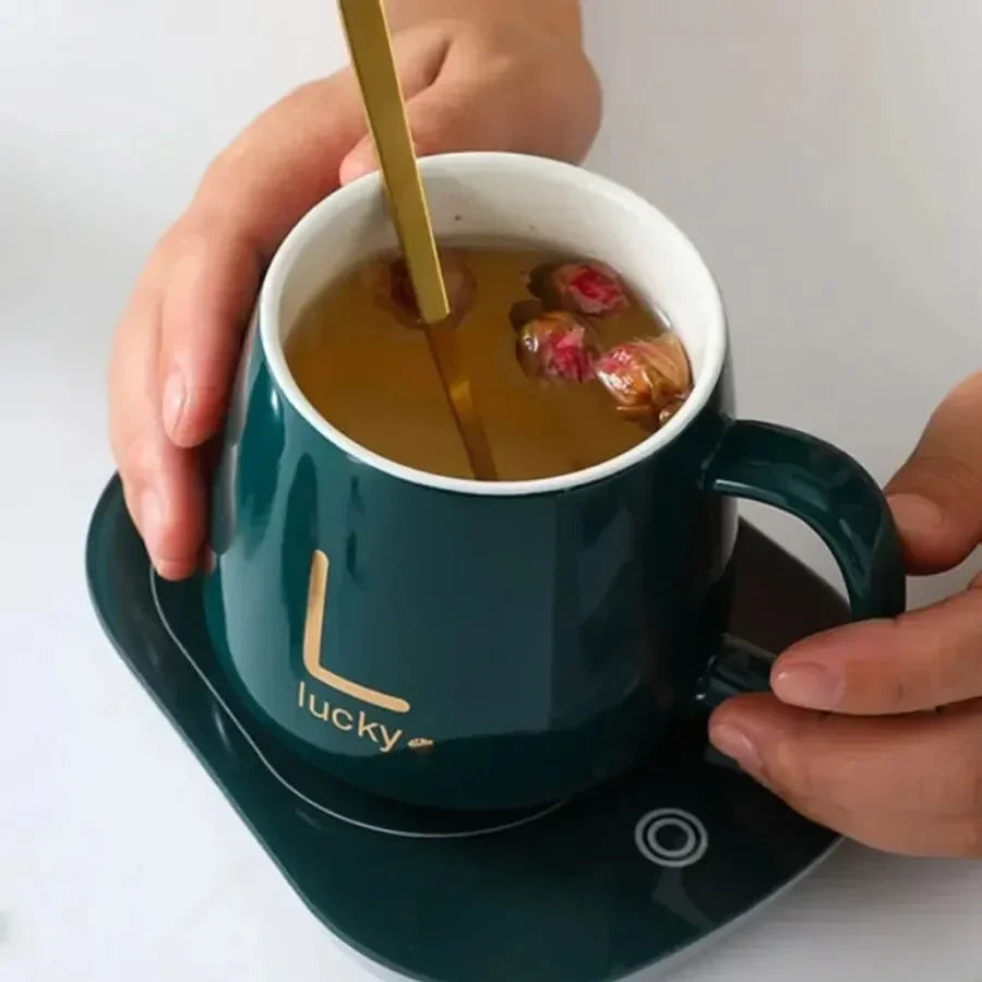 Electric Smart Thermostatic Coaster Suitable for Home and Office Suitable for Hot Coffee Tea Milk Water Portable and Waterproof Qme