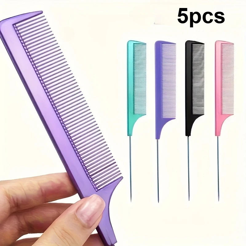 Mouse Tail Comb Steel Needle Mouse Tail Carbon Fiber Heat Resistant Teasing Comb With Stainless Steel Needle Tail Qme
