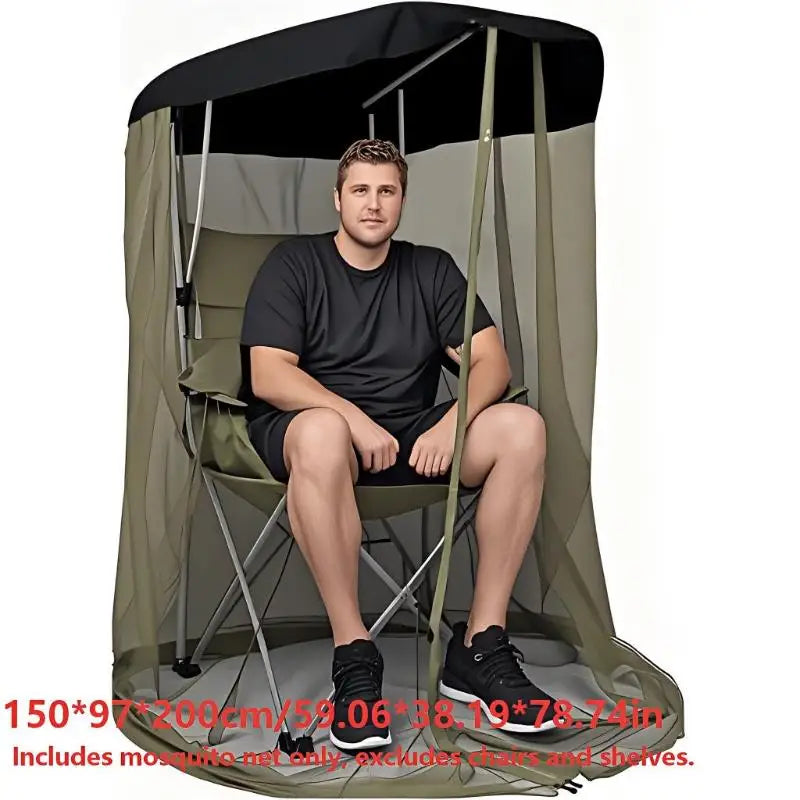 Portable Mosquito Net Camping Chair Outdoor Zipper Door Bug Screen Qme Green 150x97x200cm