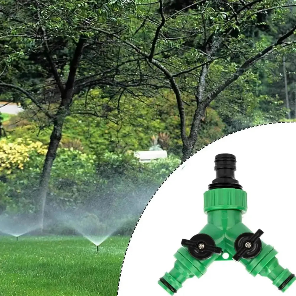 2 Way Garden Hose Splitter Garden Hose Connector with Faucet Watering Shut Off for Landscaping Flower Planting Irrigation Qme