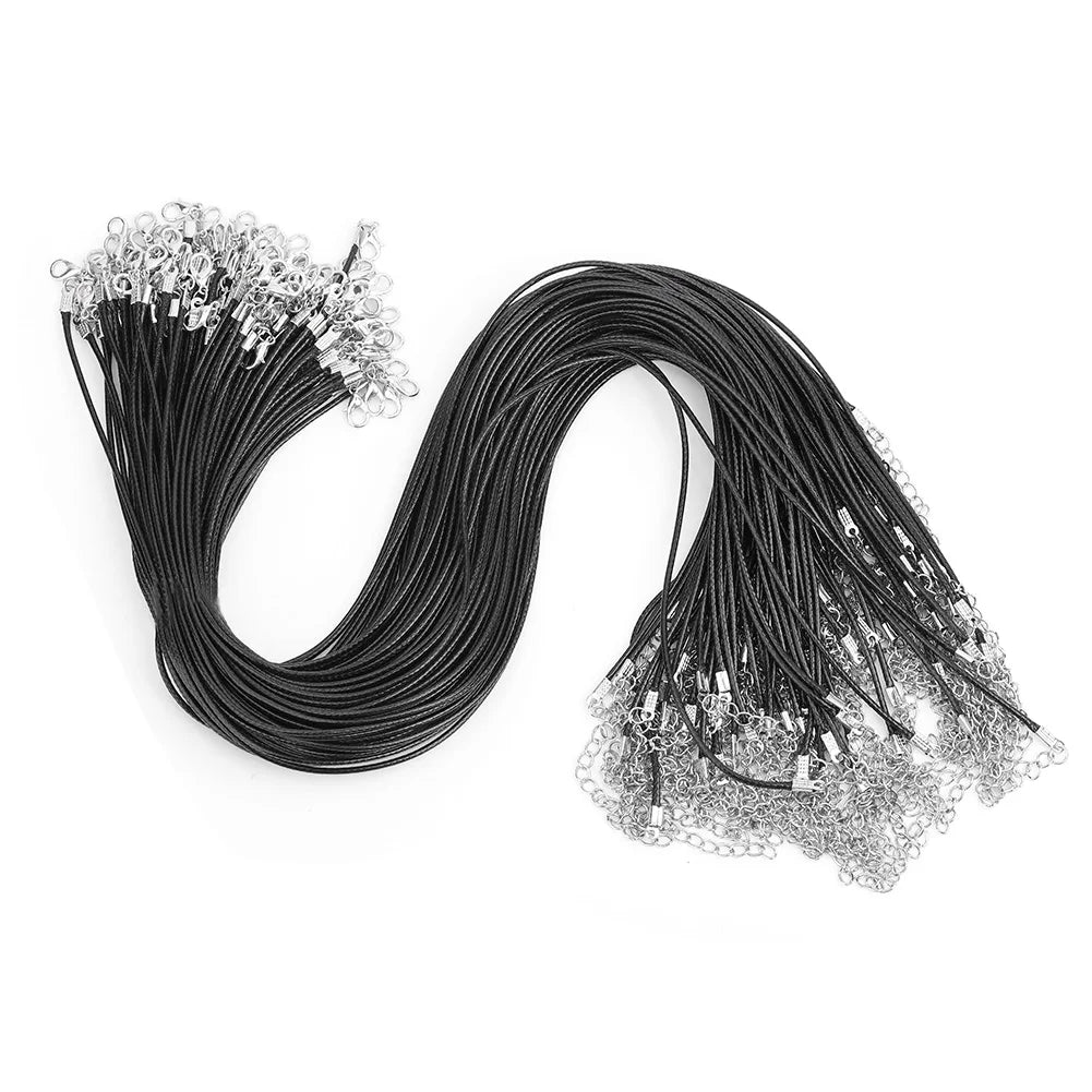 Leather Cord Leather Thread Lobster Clasp Wax Rope Waxed Thread Leather Cord Necklace DIY Jewelry Accessory Wax Rope Qme