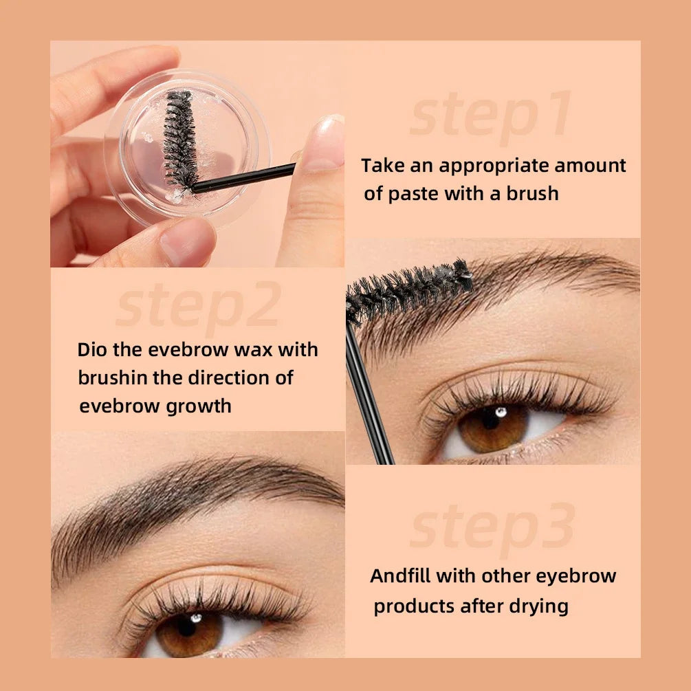 QIBEST Transparent Eyebrow Shape Gel Three-dimensional Eyebrow Gel Waterproof Long-lasting Brow Soap Makeup Eyebrow Styling Gel Qme