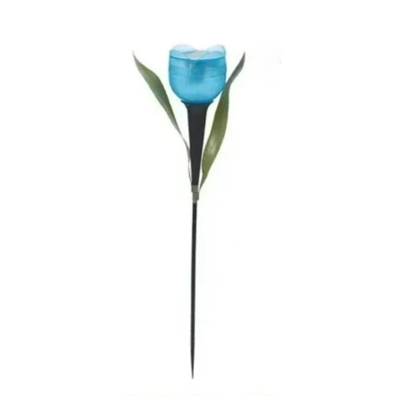 Garden Tulip Flower Shape LED Solar Powered Waterproof Tube Lawn Qme Blue