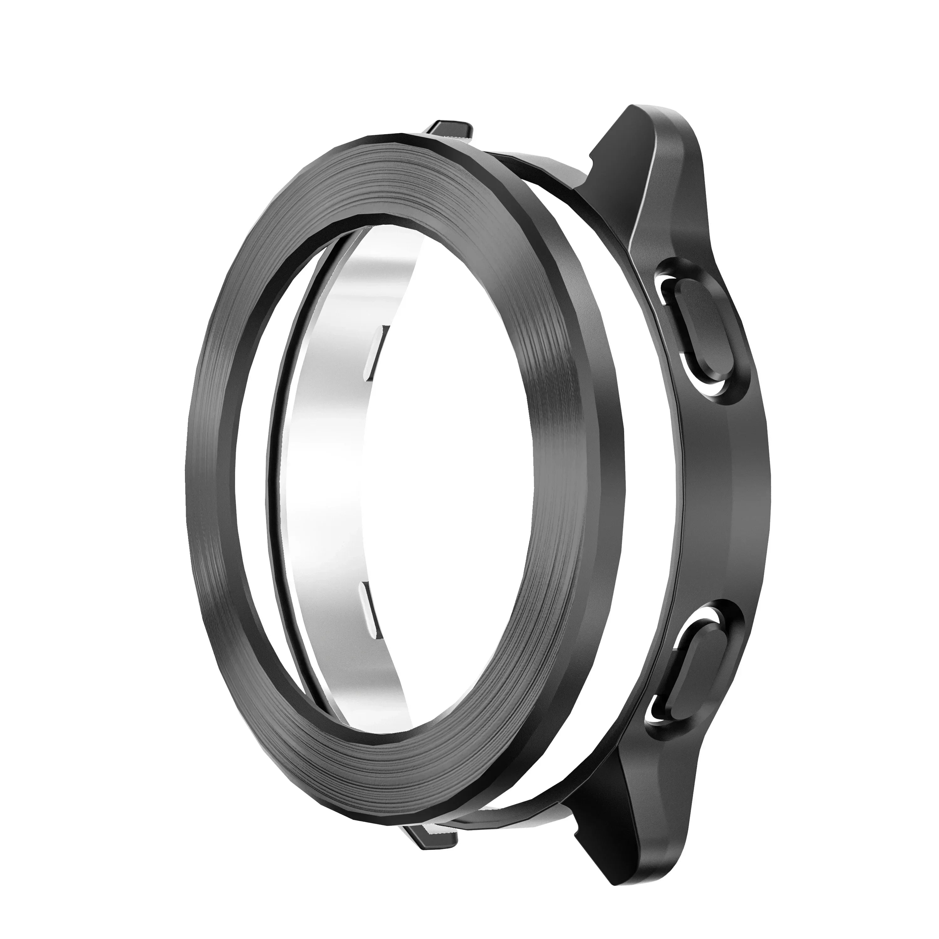 Cover for Xiaomi Mi Watch S3 Case Accessories PC Protector Shell for Mi Watch S3 Electroplated Wire Drawing Hollow Case+bezel Qme black For Xiaomi Watch S3