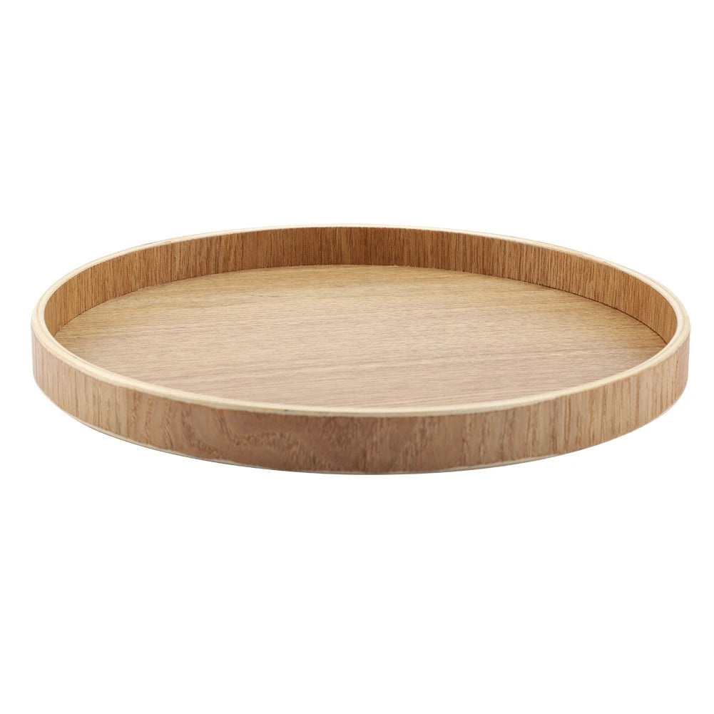 Wood Round Tray Nordic Wooden Serving Tray for Coffee Fruits Candies Table Kitchen Food Home Decoration Wooden Serving Tray Qme