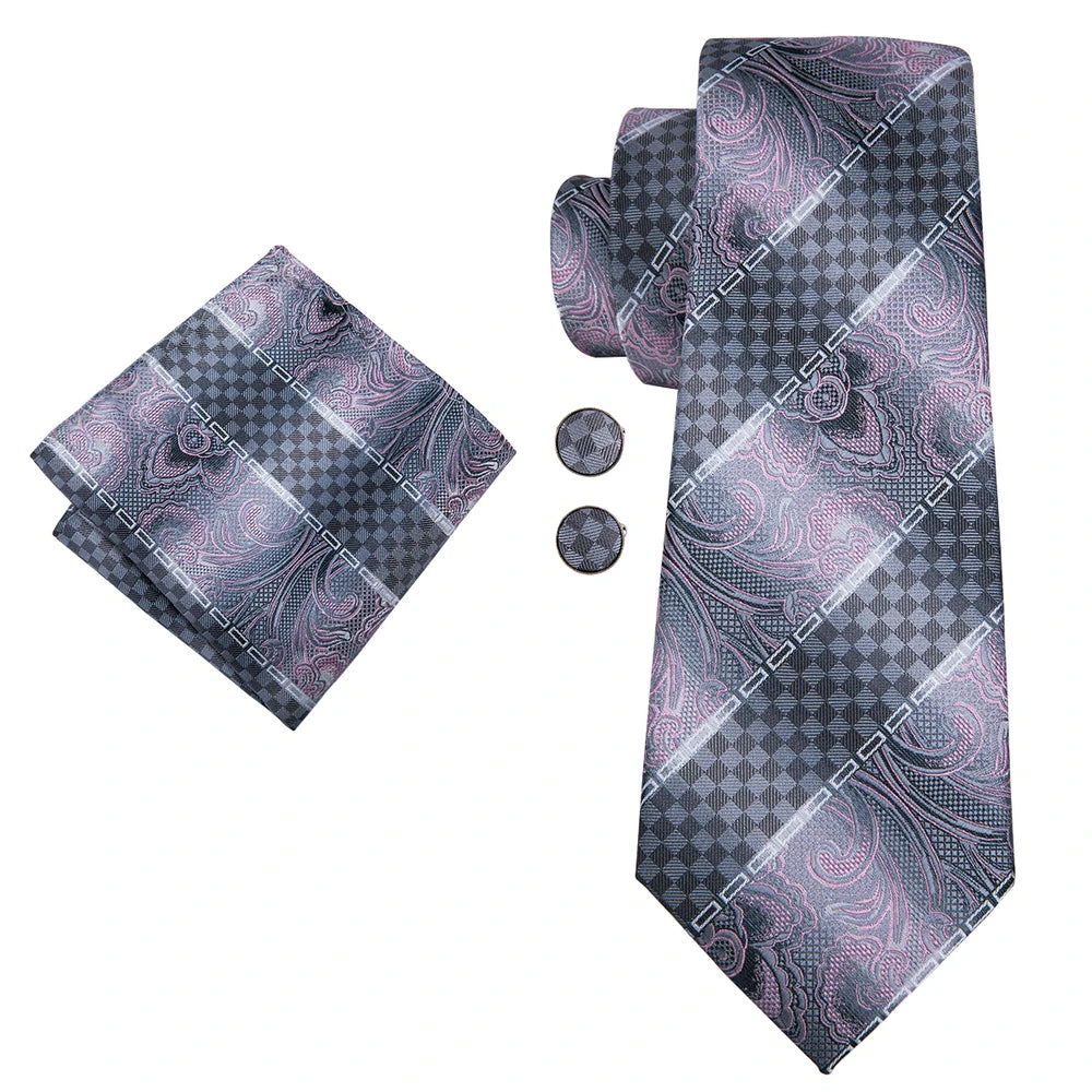 Hi-Tie Fashion 8.5cm Blue texture Men's Elegant Tie Handkerchief Cufflinks Set Wedding Party Accessories Gift for Men Gravats Qme n-3029