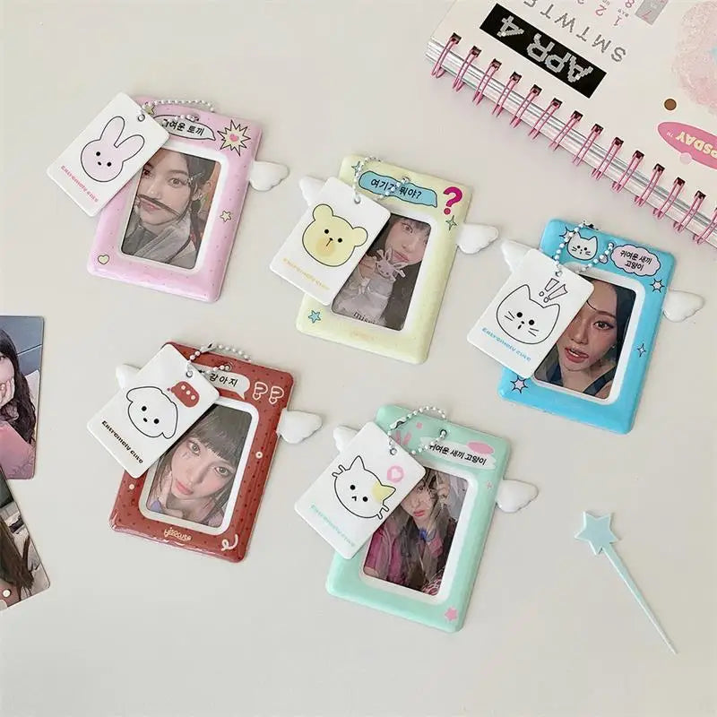 Cute Small Wings Card Holder Photocard Idol Photo Display Protect Qme