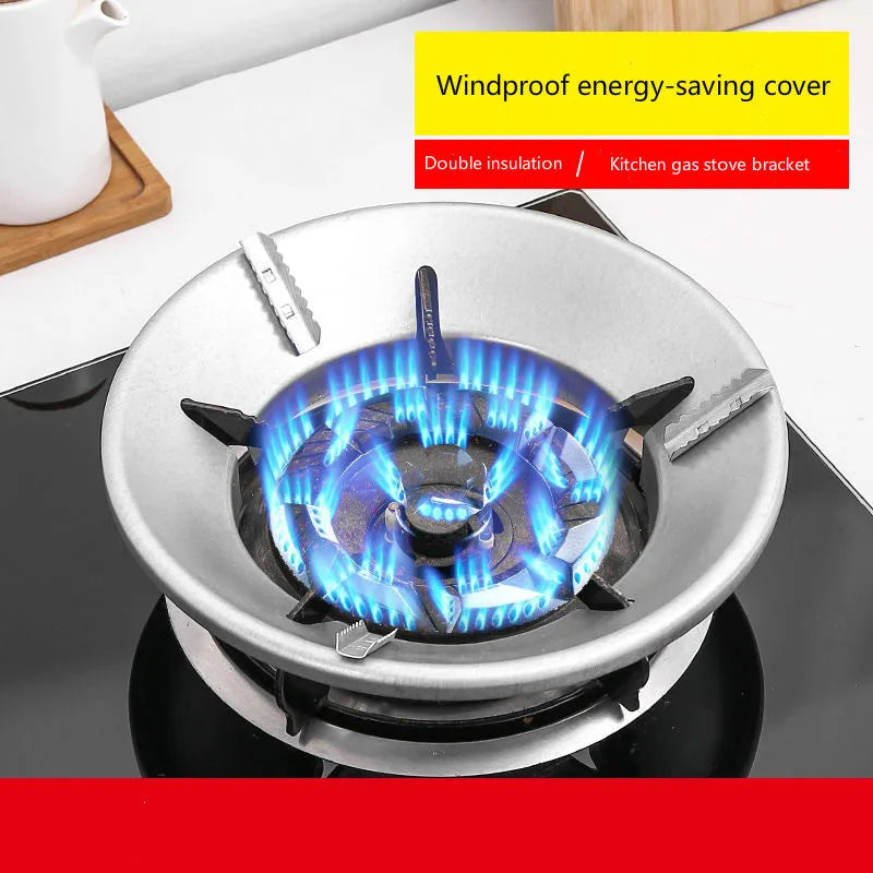 Fireproof Windshield Save Gas Cover Windproof Ring Anti-skid Bracket Thicken Gas Stove Energy-saving Ring Qme