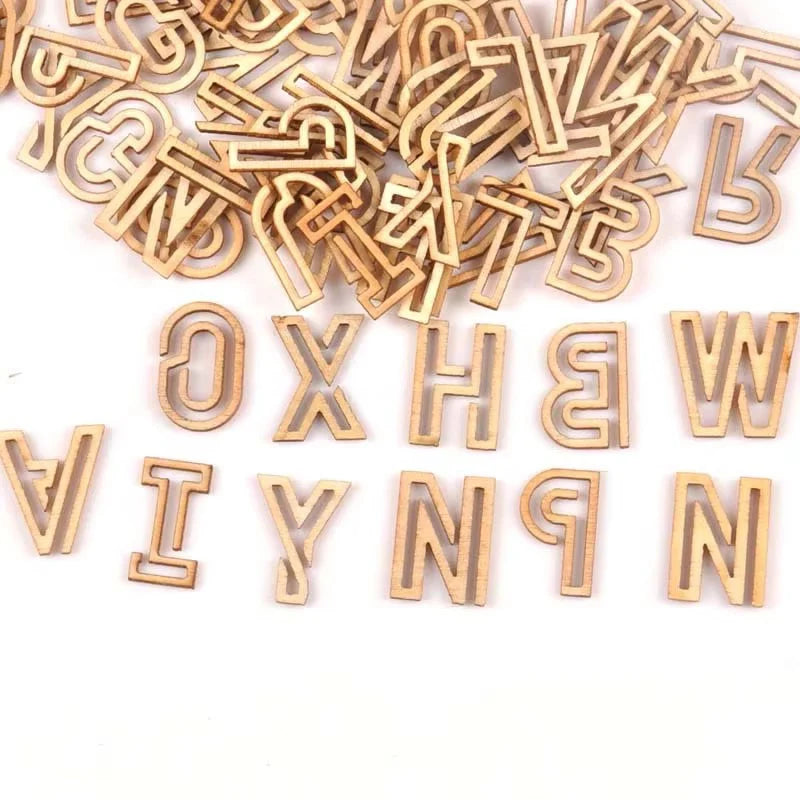 22x15mm Natural Wooden Hollowed-out Letter/alphabet For DIY Crafts Home Handmade Unfinished Wood Decoration 78Pcs (3 Set) m1651 Qme