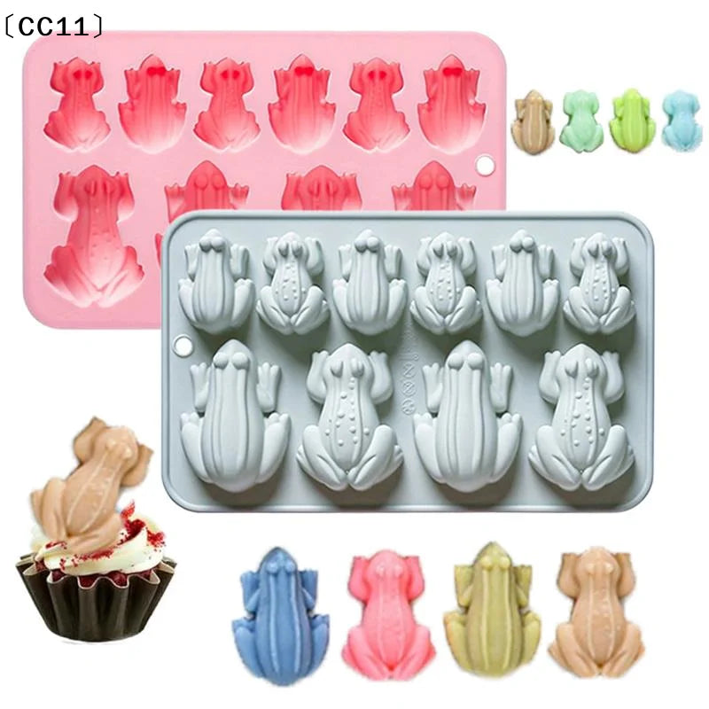 Silicone Frog Molds 10-Cavity 3D Animal Shape 7 13 X 4 37 Inches Qme