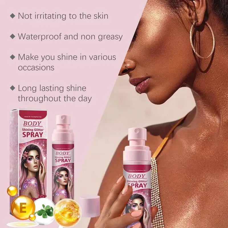 Shimmery Spray Shiny Glitter Spray Hair Shimmery Glitter Spray Hair And Body Washable Temporary Hair Body Glitter Color Spray Qme