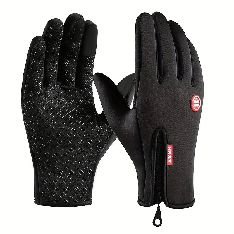 Winter Men's Women's Warm Gloves Waterproof Skin Friendly Touch Qme 2 pairs M