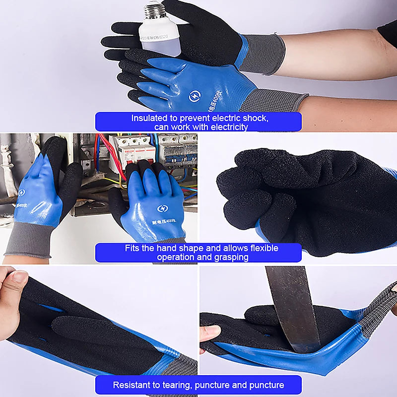 Insulating Gloves Anti-electricity Security Protection Rubber Qme