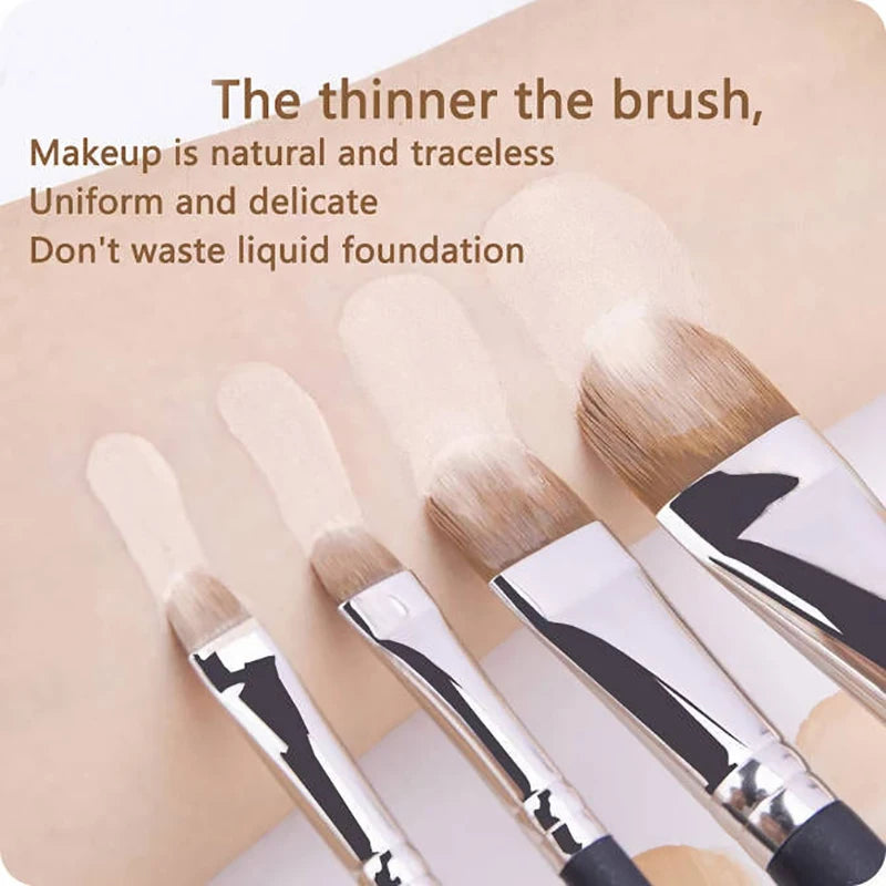 Flat Round Ultra-thin Foundation Concealer Makeup Brush Professional Contour Liquid Cream Concealer Make-up Tool 4 Types Sizes Qme