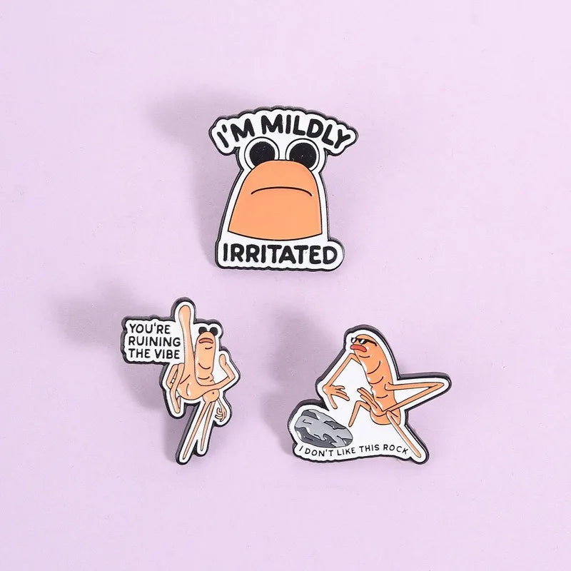 Cute Cartoon Marcus Worm Enamel Pin Lovely Tiny Creature Metal Brooch For Backpack Clothing Decor Collection Holiday Small Gifts Qme