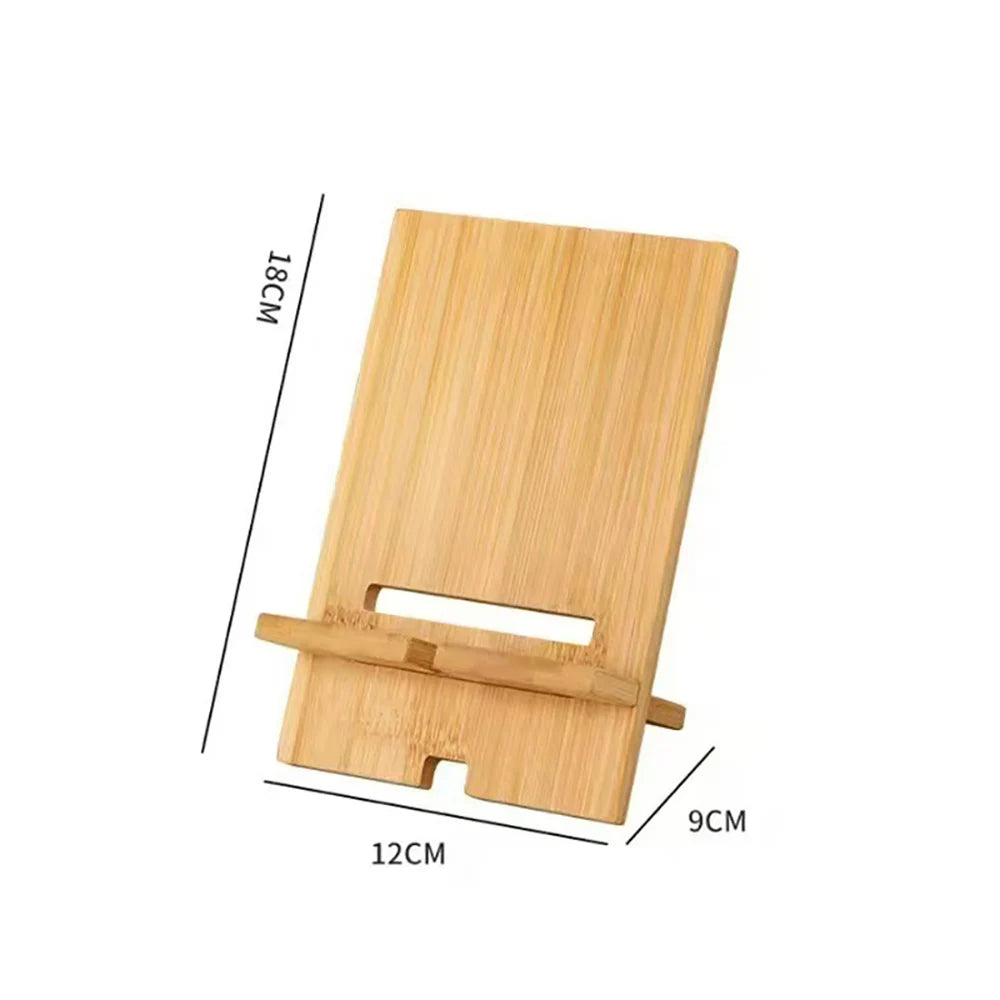 Multi-functional Tablet Stand Lazy Phone Bracket Desktop Bamboo Phone Holder Practical Wooden Smartphone Charging Stand Creative Qme