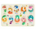 Baby Cognitive Puzzle Handheld Board Number Animal Fruit Shape Early Qme Digital cartoon/卡通