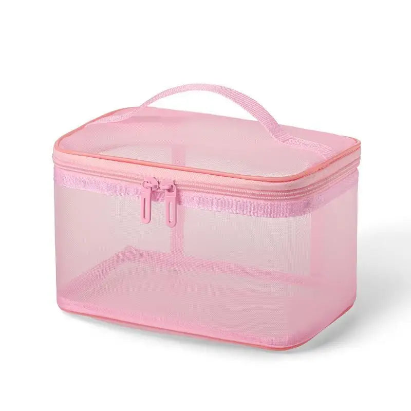 Transparent Mesh Travel Cosmetic Bag | Large Capacity Makeup & Skincare Organizer | Perfect Clear Toiletry Pouch for Vacations Qme style 3
