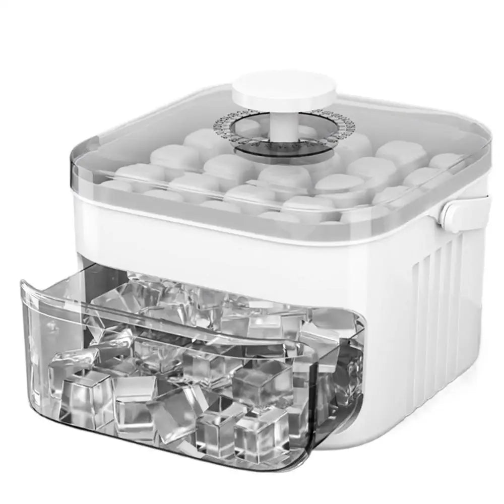 50 Grids Press Type Ice Cube Mold Double-layer Ice Cube Tray with Lid Reusable Ice Box Ice Making Tools Ice Storage Ice Machine Qme A