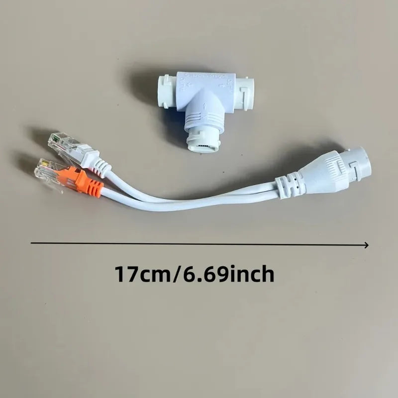 2PCS Ethernet Cable Splitter 1 to 2 Adapter RJ45 4P8C PoE Converter Connector Qme