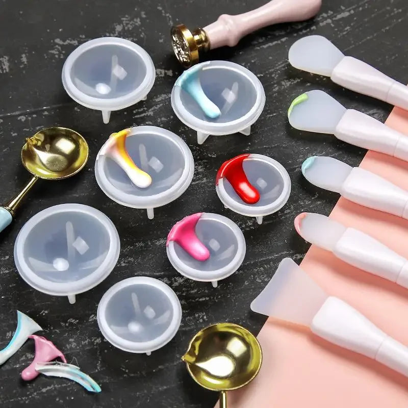 Wax Seal Silicone Wax Lacquer Epoxy Resin Mixing Cleaning Spoon Powder Dip Sealing Wax Making Tools Qme