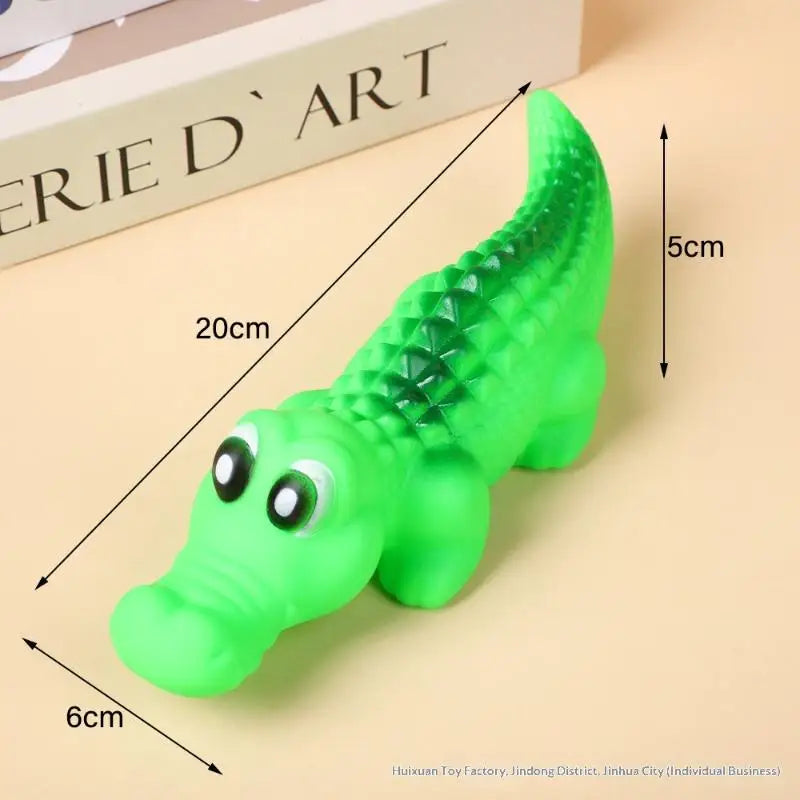 Squeaky Rubber Crocodile Dog Toy – Durable Chew & Play Pet Toy For Dogs,Fun Animal Design For Interactive Games Qme A1