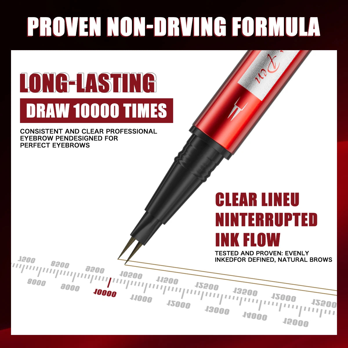 Ultra Fine Eyebrow Pen Long Last Smudge Proof Waterproof Sweat-Proof High Pigmented Easy Applying Liquid Eyeliner Pencil Qme