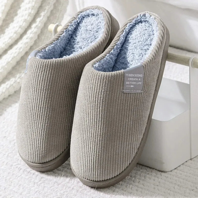 Casual Thick Soft Bottom Home Slippers Household Plush Anti-slip Qme