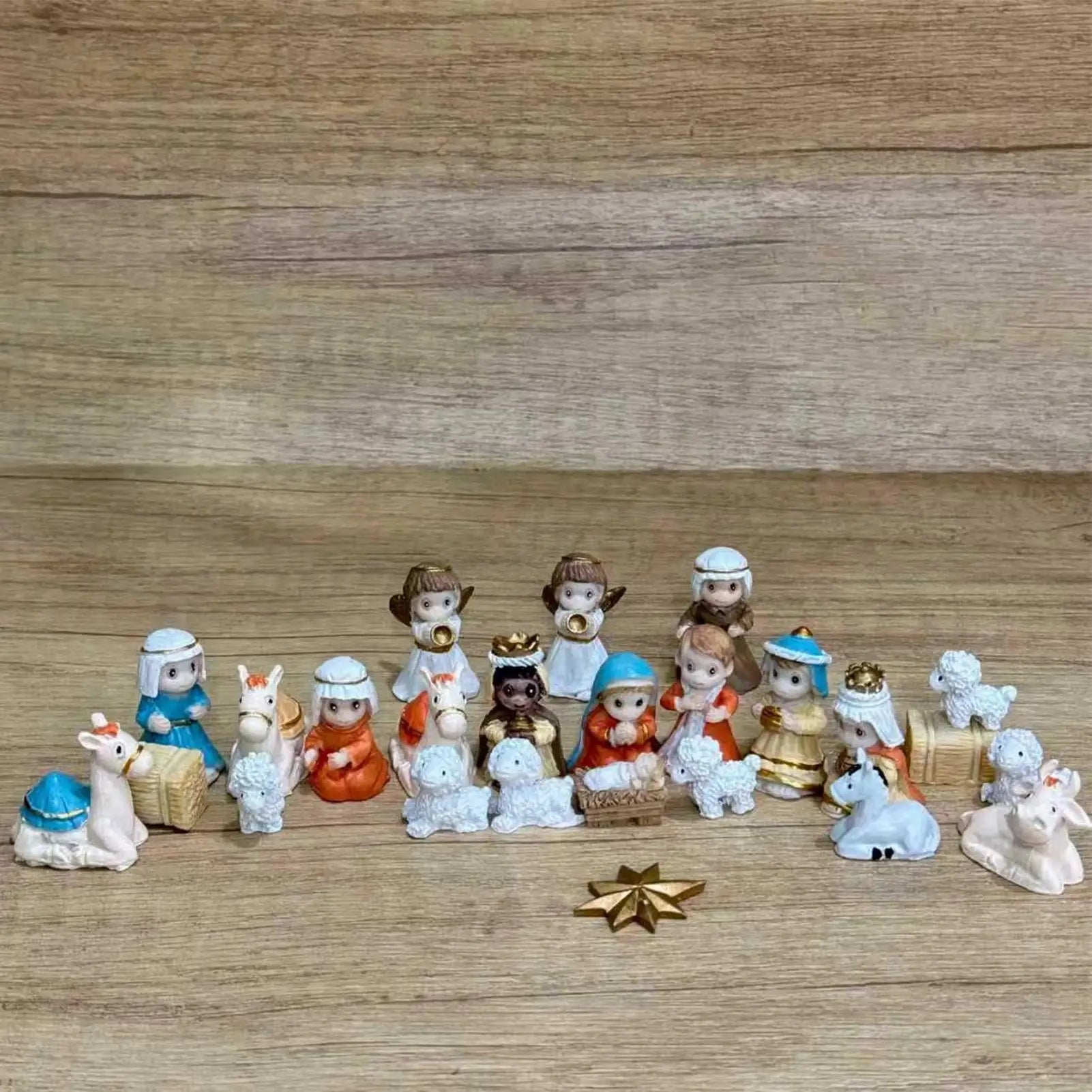 Nativity Figures Classic Religious Resin Christmas Scene Ministures Qme