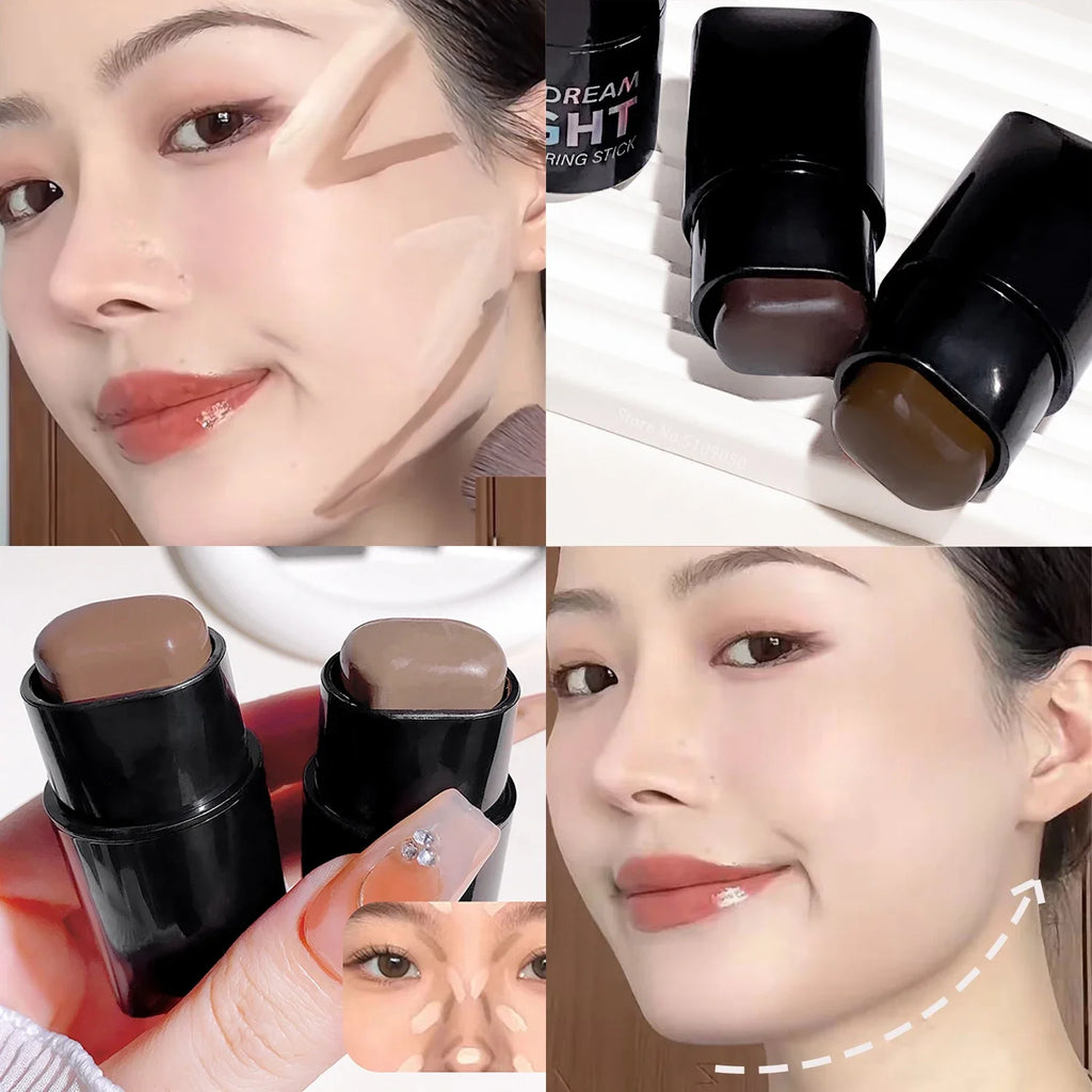 Square-head Face Contouring Stick Bronzers Enhances Three-dimensional Contour Nose shadow V Facial Shape Brighten Trimming Stick Qme