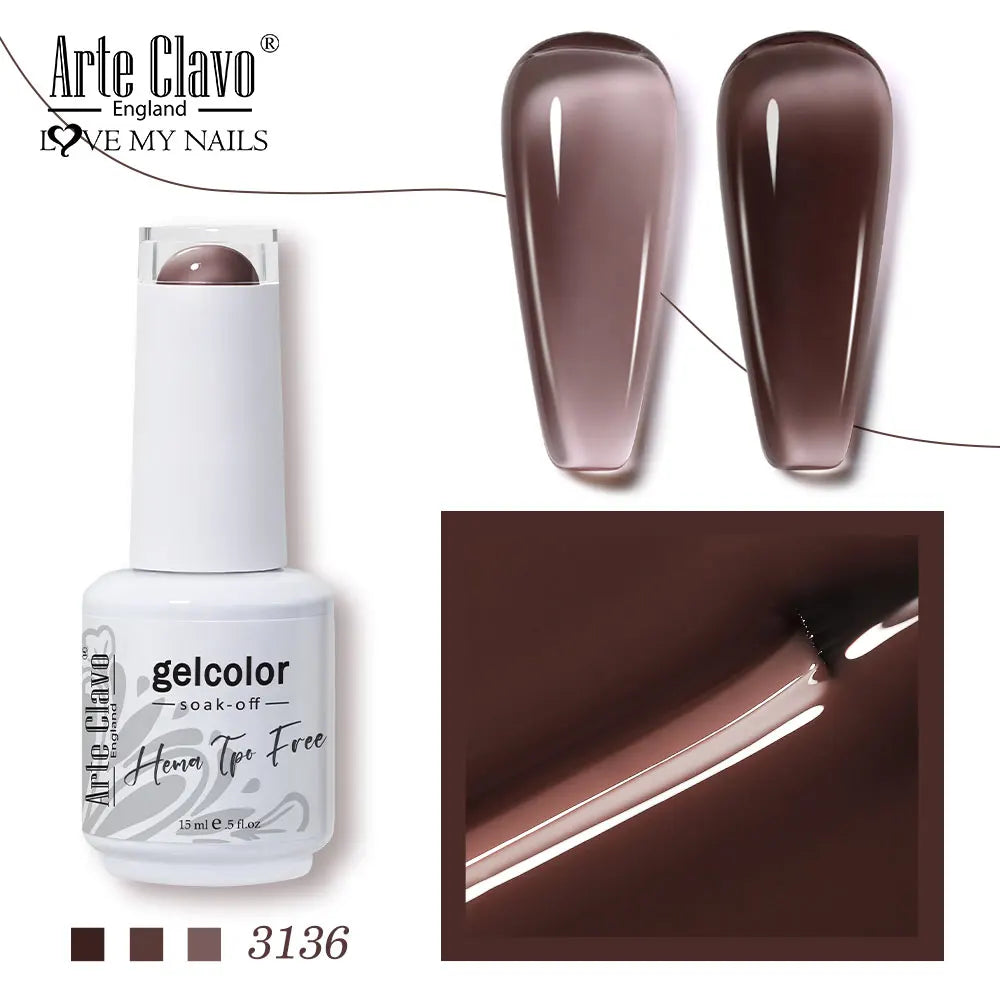 Arte Clavo Jelly Series Semi-transparent Light Pink Peach Gel Nail