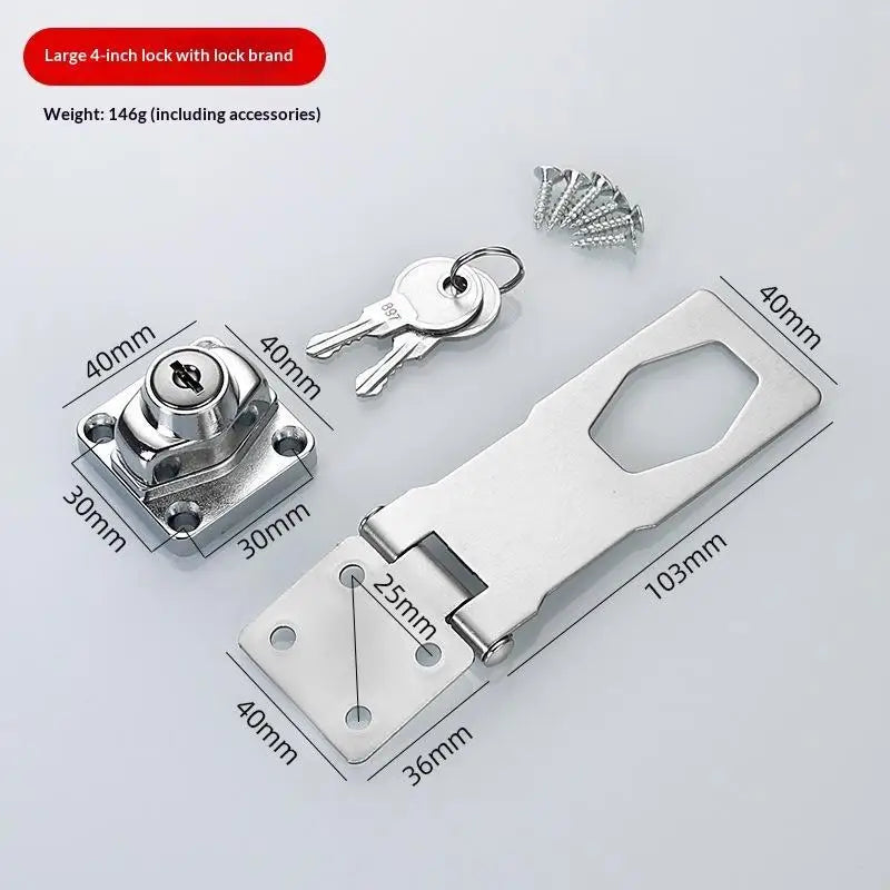 Stainless Steel Locking Hasp Latch Anti-theft Low Maintenance Durable Qme A4