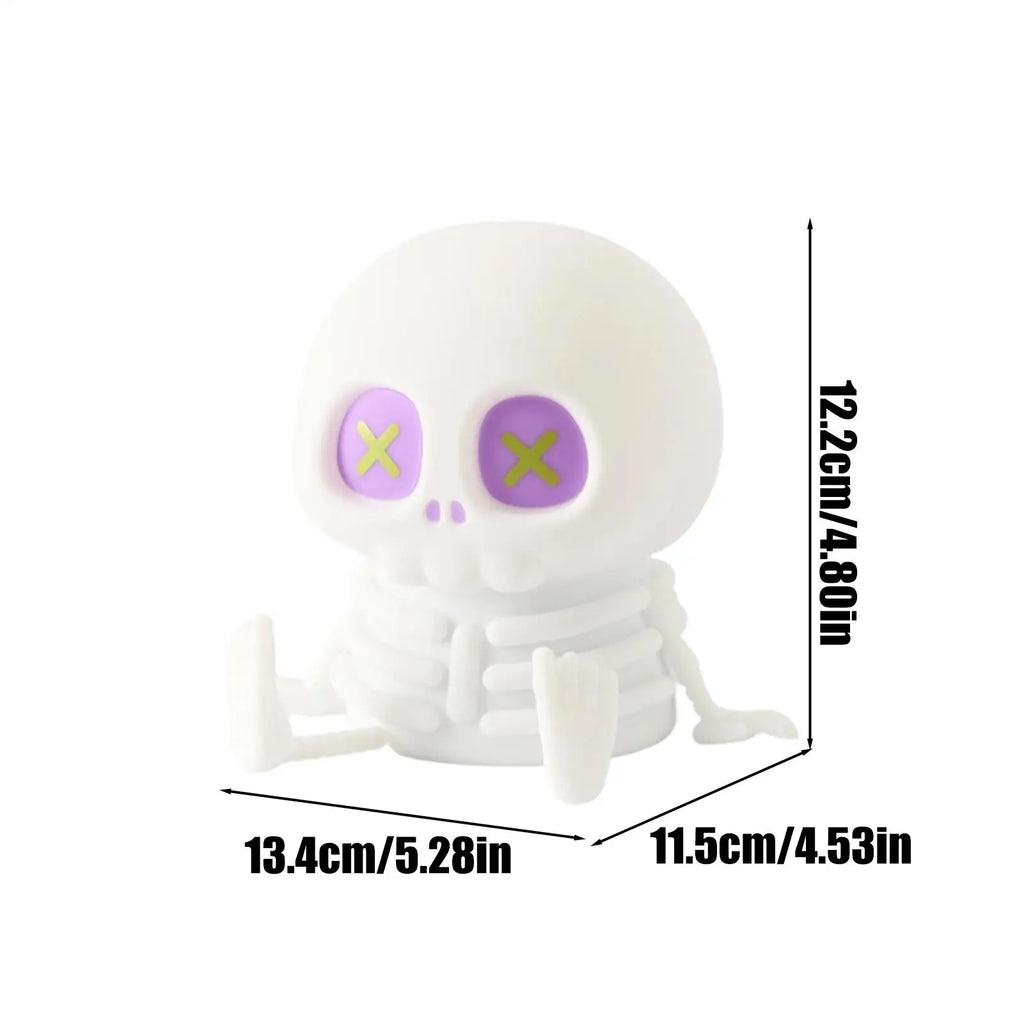 Skeleton Night Lights Cute Nightlight Halloween Decor Bedside Lamp For Halloween Party Indoor Home Bedroom Dorm Apartment Table Qme