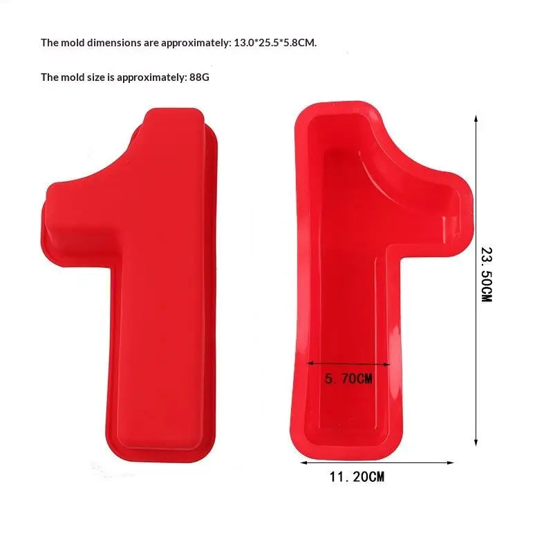 10 Inches Number Baking Moulds Large Silicone 3D Cake DIY Shape 0-9 Qme 1